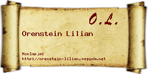 Orenstein Lilian névjegykártya